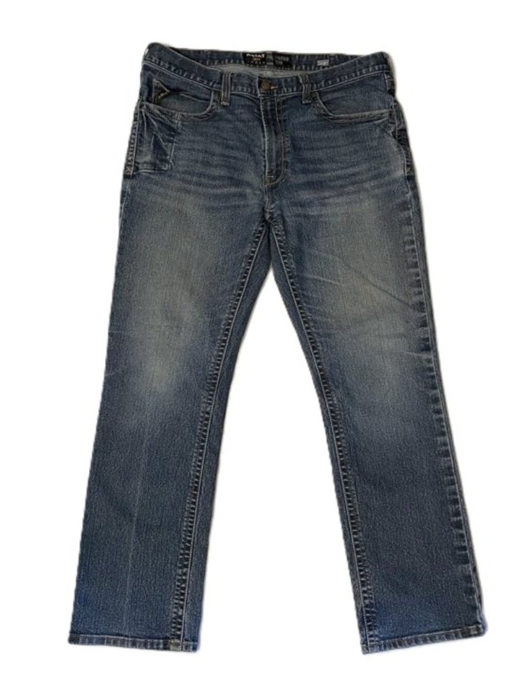 Ariat Rebar M4 Jeans Mens 36x34 Blue Relaxed Bootcut Construction Workwear Bodie